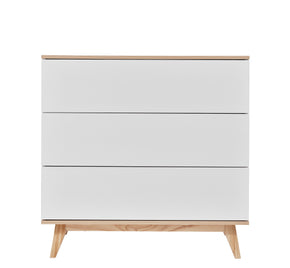 Aura Baby Changer / Dresser in White & Natural