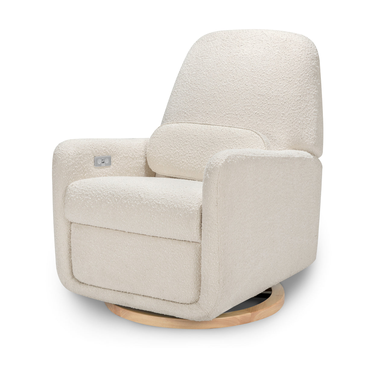 ARC Electronic Recliner & Swivel Glider in Ivory Boucle with USB Port