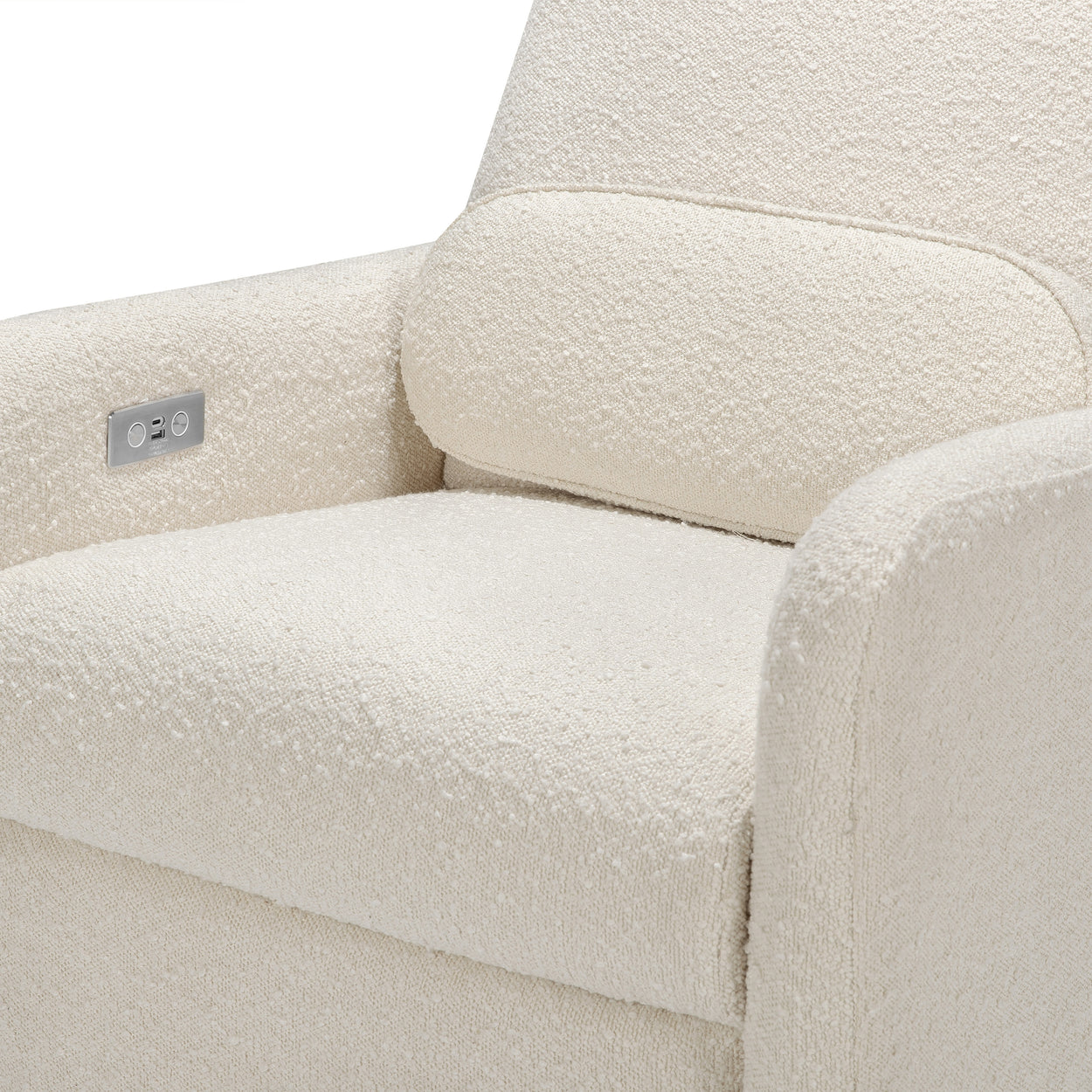 ARC Electronic Recliner & Swivel Glider in Ivory Boucle with USB Port